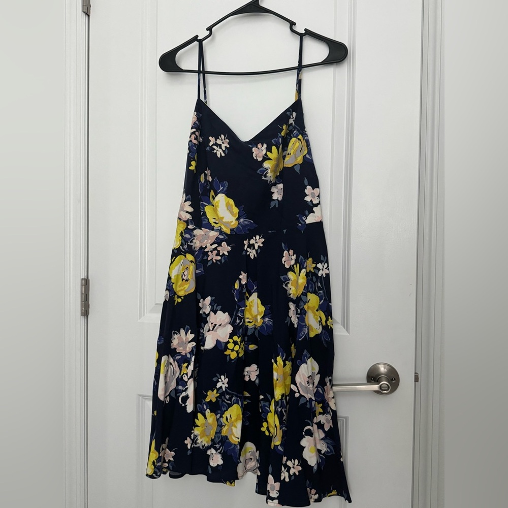 Old Navy Navy and Yellow Floral Mini Dress